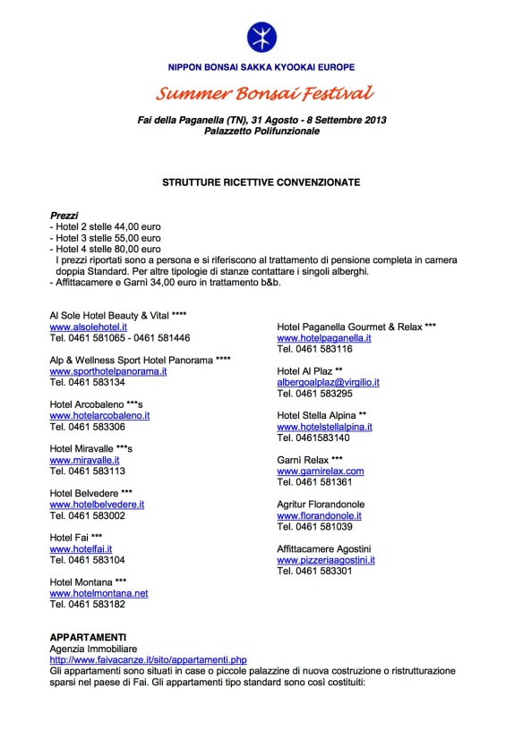 1strutture ricettive convenzionate